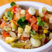 Corn Succotash · Corn, zucchini, tomato, lima beans, onion & sweet peppers