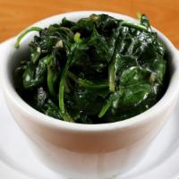 Sauteed Spinach · Spinach & garlic. Vegan, gluten-free