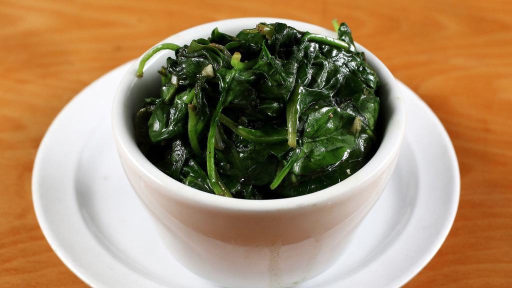 Sautéed Spinach · garlic spinach. vegan, gluten-free