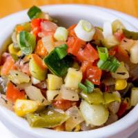Corn Succotash · Corn, zucchini, tomatoes, lima beans, onions and sweet peppers. Vegan, gluten-free