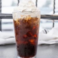 Molasses-Black Walnut Iced Coffee · Our secret concoction, topped with whipped cream.