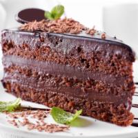 Chocolate Cake · Triple-layer chocolate cake.