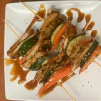 Yakitori (2pc) · 2pc, skewered chicken & mix veggie with unagi sauce.