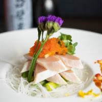 6. White Tuna Tataki · Seared White Tuna w/ Garlic Sauce & Tobiko.