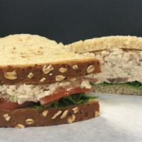 Tuna Salad Sandwich · Mayonnaise, celery, salt and black pepper, lettuce, and tomato on wheat.