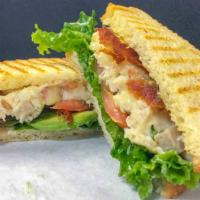 Chicken Supreme · Grilled chicken breast, swiss cheese, bacon, avocado, mayonnaise, lettuce and tomato on toas...