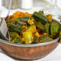 Bhindi Masala · Okra cooked with special blend of spices and onions