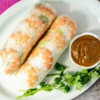 Shrimp spring rolls · Summer shrimp spring rolls (2) serves with house peanut sauce