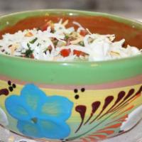 Burrito Bowl · Rice, beans, lettuce, meat, sour cream, guacamole, pico de gallo, served in a bowl.