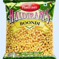 Boondi · (7 oz.) Boondi is an Indian snack made from fried chickpea flour.