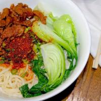 Special Hot Chilli Oil with Pulled Noodle · Hand pulled noodle served with hot chilli oil and pork