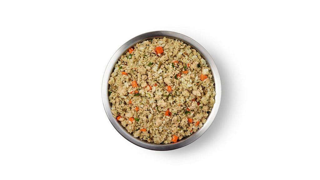 Chicken & White Rice · Our Chicken & White Rice meal is our most popular diet and is beloved by dogs. This recipe is the perfect combination of fresh chicken, long-grain white rice, spinach, carrots and apples. It’s high in calcium and phosphorus, making it perfect for growing puppies, and is nutritionally balanced for the long-term feeding of both puppies and adult dogs. This isn't your typical chicken and rice dog food, this is real food for real good dogs.