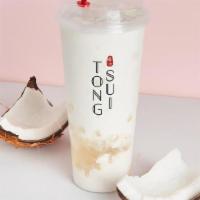 F05 Coconut Ice Bomb 生打椰椰冰 · Vegan. Heartcrafted with 1 whole coconut from Thailand, coconut meat, and crystal boba. Topp...