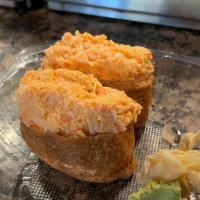 Inari-spicy-crab Appetizer · Inari filled with sushi rice topped with spicy crab salad