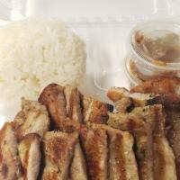 Pork Belly Bento · Grilled black pork belly with kimchi on the side. Served with spicy miso paste.