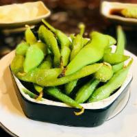 Edamame · Freshly steamed and lightly salted soybeans.