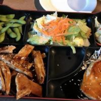 Chicken Teriyaki · Served with soup, salad and rice. Grilled chicken meat with teriyaki sauce.
