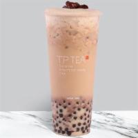 Pearl Black Tea Latte With Red Bean (Dairy) · Default topping: Pearls
