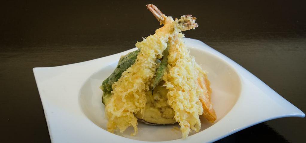 Mix Tempura · Two shrimps and six mixed vegetable tempura.