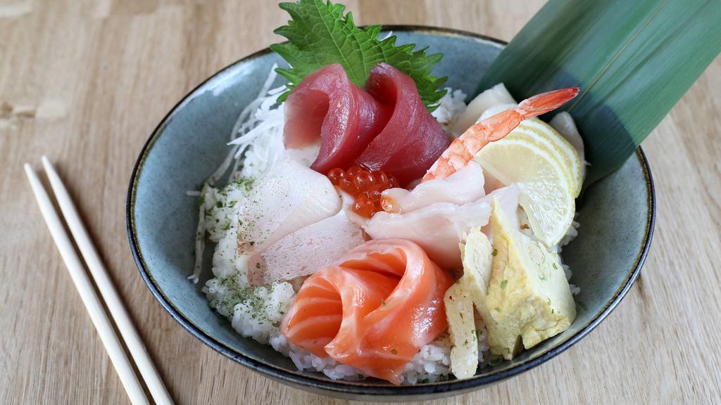 Chirashi Don · Assorted fishes over sushi rice.