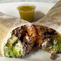 Carnitas Super Burrito · Our super burrito is made with the meat of your choice with rice, beans, sour cream, guacamo...