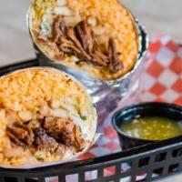 Al Pastor Super Burrito · Our super burrito is made with the meat of your choice with rice, beans, sour cream, guacamo...