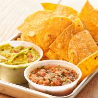 Tortilla Chips With Salsa And Guacamole · 