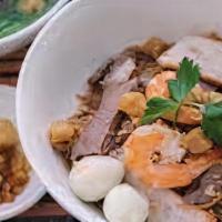 2. Hủ Tíu · Soup with white rice noodle, barbecue pork, and shrimps