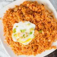 6. Kimchi Fried Rice · Spicy. Fried rice with kimchi & egg, green onions