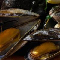 Mussels · white wine, butter, shallots, garlic (GF)