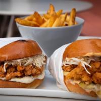 Fried Chicken Sandwich & Fries · Our regular or spicy Fried Chicken Sandwich with a small serving of fries