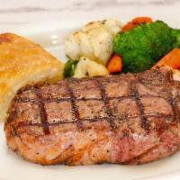 Harris · 16oz. Bone-in Dry aged USDA Prime New York with choice of potato and daily vegetable