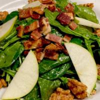 Baby Spinach & Bacon · apples, caramelized walnuts; miso-blue cheese dressing