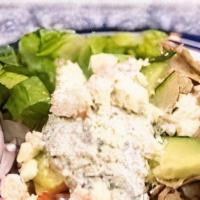 Chicken Gyro Bowl · Marinated chicken gyro meat served with rice, lettuce, cucumbers, tomatoes, onions, feta and...
