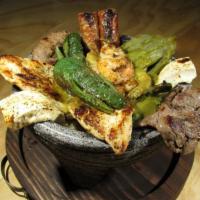 XALOS Cielo, Mar Y Tierra · A combination of grilled beef, chicken and shrimp, longaniza, cheese and grilled jalapenos s...