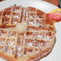 Pecan Waffles · Maple syrup, baking powder, flour and canola oil.