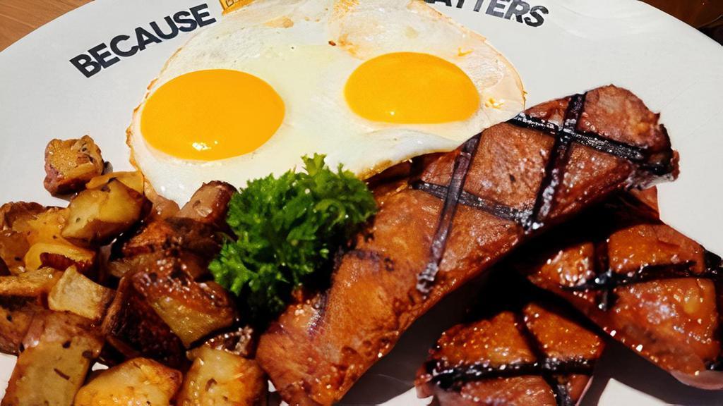 Linguisa & Eggs · Linguica, two eggs any style and potatoes.