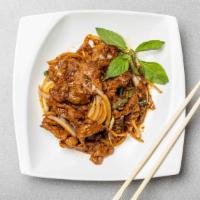 Basil Chili Beef · Basil chili  beef served with special soy sauce, cooking vinegar and basil. (Gluten Free Opt...