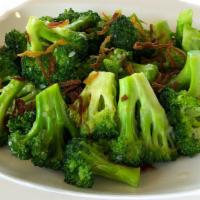 Broccoli Garlic · Wok stir fried broccoli with garlic and cooking white wine. (Gluten Free)
