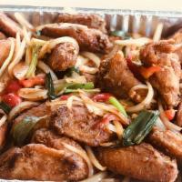 Catering - Burmese Chicken Wings · Deep-fried chicken wings with onions, bell peppers, green onions, and paprika. (Gluten Free)