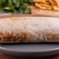 Regular Burrito · Choice of meat, rice, beans, Pico de Gallo, and salsa.