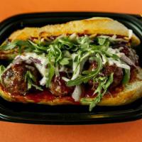 Classic Bbq Meatball Sandwich · Beef, veal, pork & ricotta meatballs tossed with sweet and tangy BBQ sauce, melted mozzarell...