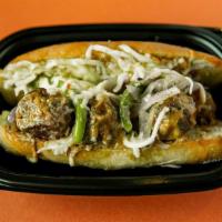 Morocccan 12-Spice Meatball Sandwich · Beef, veal, pork & ricotta meatballs tossed with bright Moroccan 12-spice sauce, melted mozz...