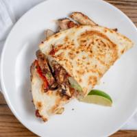Quesadillas · Choice of chicken mushrooms and mexican squash beef and shrimp .