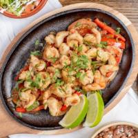 Shrimp Fajitas  · served w/ rice and choice of beans, pico de gallo, guacamole and 3 tortillas