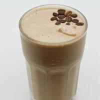Peanut Butter Coffee Smoothie · Cold brew coffee, reishi peanut butter, bananas, cacao nibs, honey