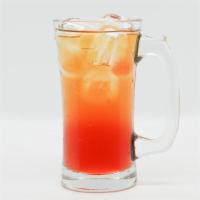 Iced Black Tea Lemonade  · Organic rose black tea and five flower lemonade served over ice