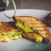 Avocado Grilled Cheese · Gluten-free bread, mayo, organic cheddar cheese, organic pepper jack cheese, pickled carrots...