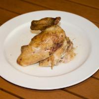 Spit Fire Roasted Pitman Farms Chicken · Free Range Mary’s herb marinated chicken, choose two of our signature sides