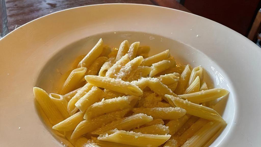 Pasta with Butter and Parmesan · penne pasta with butter & parmesan (with choice of one side)